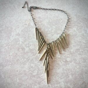 Vintage Y2K Gold Spike Statement Necklace - Metal / Glam / Punk / Grunge